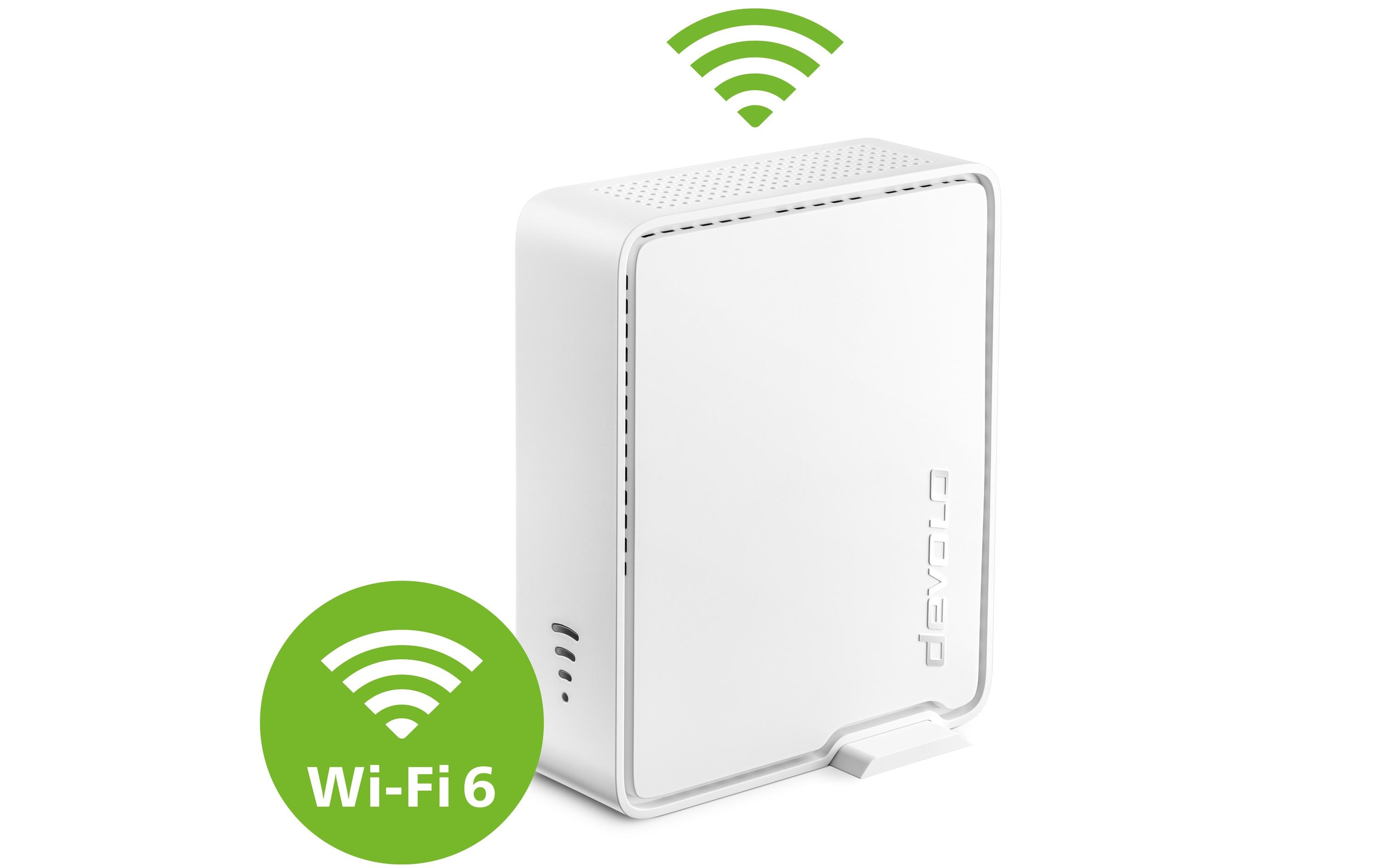 Devolo WiFi 6 Repeater 5400, 5400 Mbps, Wi-Fi 6 (802.11ax), 2x Gigabit LAN, Weiß