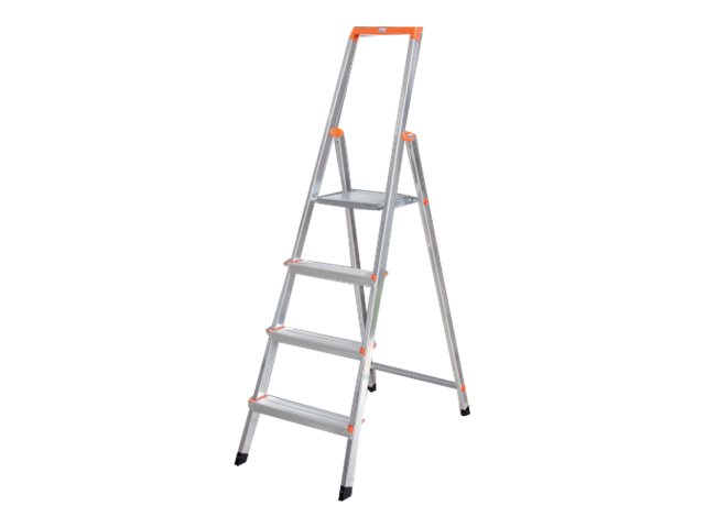 KRAUSE Solidy Stufenleiter 3 Stufen Arbeitshöhe 2,65 m Aluminium Schwarz