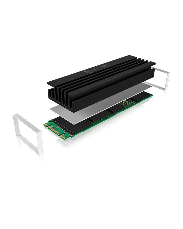 ICY BOX IB-M2HS-70 Solid State Drive Kühlkörper Aluminium Schwarz