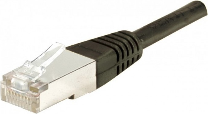 Patchkabel Cat. 6A, S/FTP, Kupfer, PoE, schwarz, 7,5 m 10-Gigabit-fähiges Patchkabel mit besonders schmalem Knickschutz (858381)