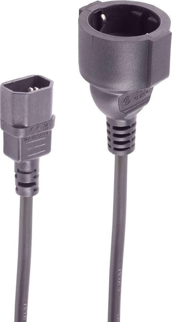 shiverpeaks ®--IEC C14 Adapterkabel, CEE 7/3, 1mm², USV, 2m (BS09-07035)