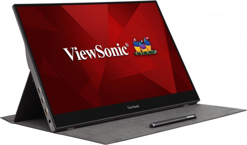 ViewSonic TD1655 Tragbarer Touch-Monitor 15.6" Full HD IPS Mini HDMI USB-C Schwarz, Silber