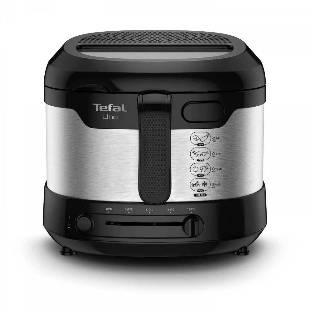 Tefal Uno M FF215D30 Fritteuse 1,8 l 1 kg 1600 W Schwarz, Silber