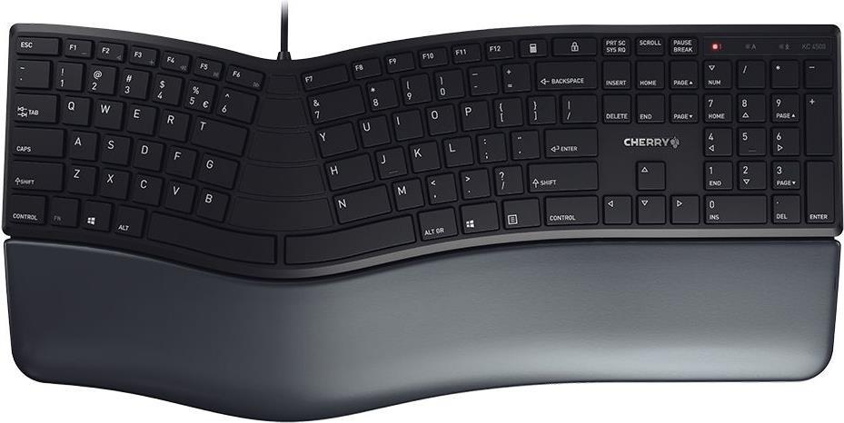 CHERRY KC 4500 ERGO - Tastatur - USB - QWERTY - Pan-Nordic - Schwarz