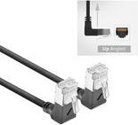 ACT Black 1.5 meters U/FTP CAT6A LSZH Slimline patch cable with RJ45 connectors 90? angled up to 90? angled up (DA6951)