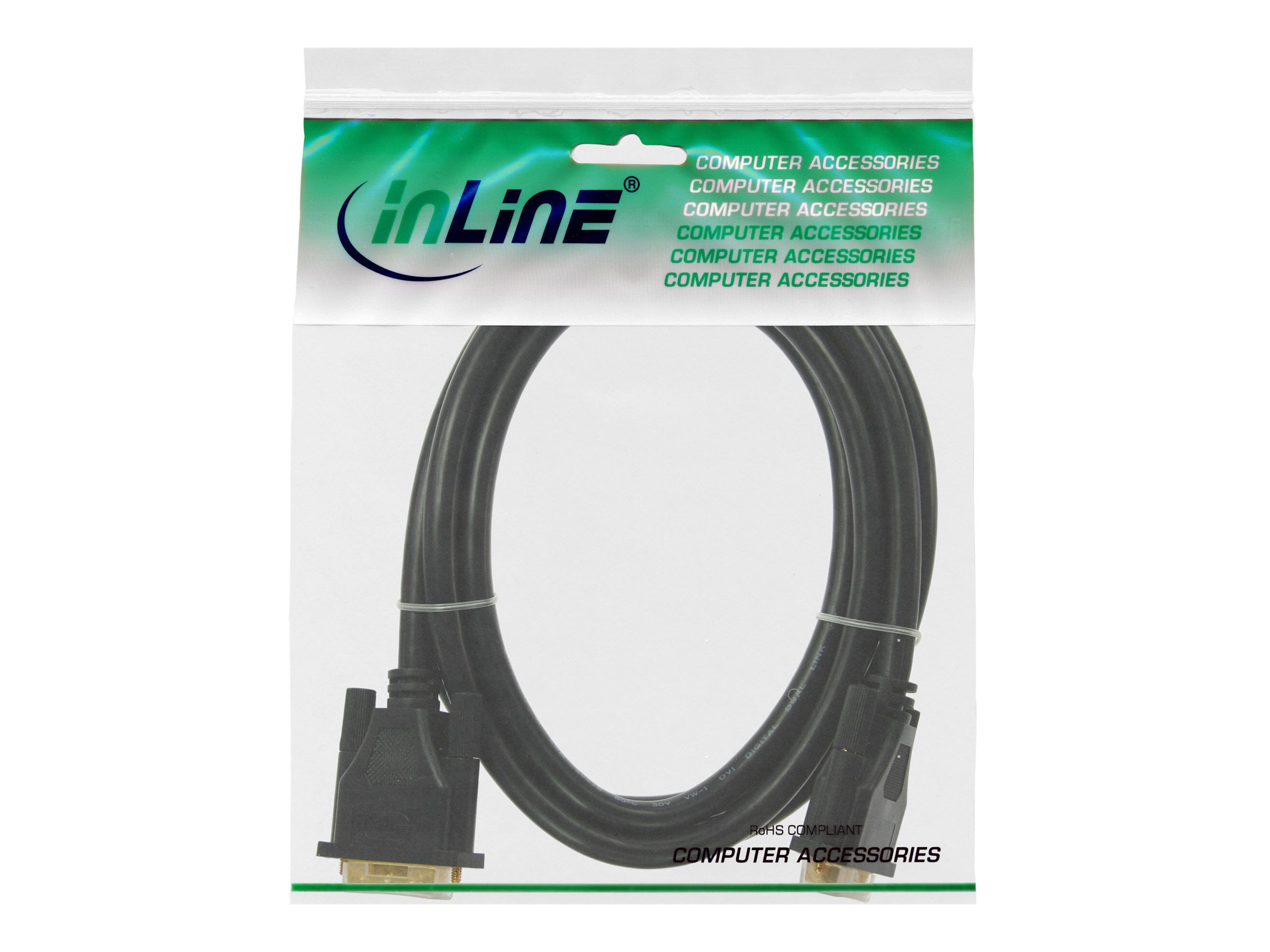 InLine Premium DVI-D Anschlusskabel Dual Link 24+1 Stecker an 24+1 Stecker 20 m Schwarz