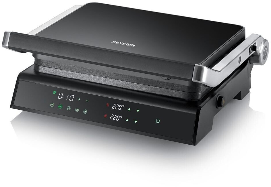 SEVERIN Sevini Comfort KG 2399 Kontaktgrill Schwarz/Silber mit Thermostat