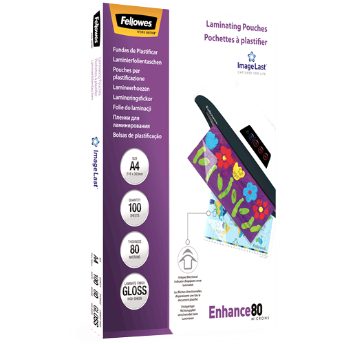 Fellowes 5306114 A4 Laminierhüllen 80 Mikron 100 Stück Transparent