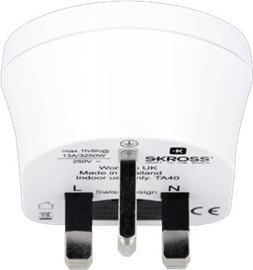 SKROSS Country Travel Adapter Europe to UK weiß