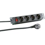 EFB-Elektronik 10- 1HE Steckdosenleiste 4 x CEE 7/3 mit Schalter, im Aluprofil, schwarz Hersteller: EFB Elektronik (EK631DE.11)