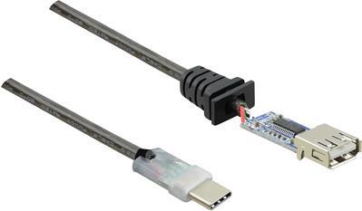 Renkforce RF-5067256. Kabellänge: 10 m, Anschluss 1: USB C, Anschluss 2: USB A, USB-Version: USB 2.0, Maximale Datenübertragungsrate: 480 Mbit/s, Beschichtung Steckerkontakte: Gold, Produktfarbe: Schwarz (RF-5067256)