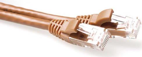 ACT Brown 5 meter U/UTP CAT6A patch cable snagless with RJ45 connectors. Cat6a u/utp snagless bn 5.00m (IB2205)