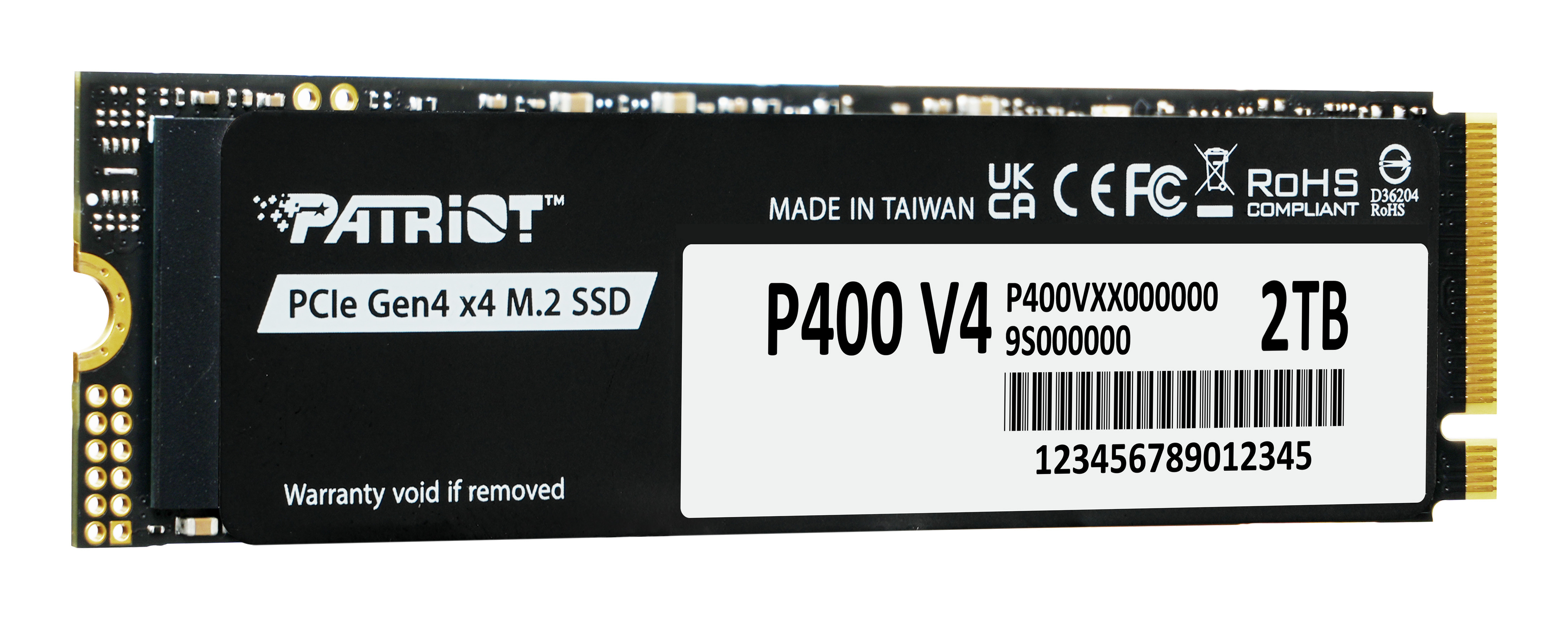 Patriot P400 V4 2 TB SSD PCIe 4.0 x4 NVMe Schwarz