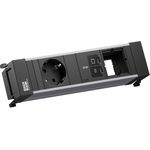 Bachmann POWER FRAME BM0024291 - 1x CEE7/3 35° Steckdose 1x USB-C/C PD 45W schwarz Tischanschluss