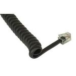 InLine® Spiralkabel, RJ10 St/St, max. 2m schwarz (18893)