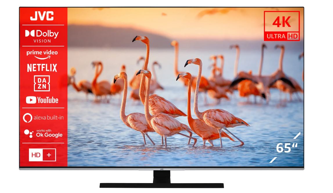 JVC LT-65VU8156 165,10cm (65") Fernseher/Smart TV (4K Ultra HD, HDR Dolby Vision, Triple-Tuner, Alexa Built-In, Bluetooth, Dolby Atmos) [Energieklasse E] (829829)