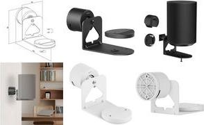 LogiLink Lautsprecher-Wandhalterung für SONOS ERA, weiß passend für SONOS ERA 100 & 300, zur Wandmontage, max. 5 kg - 1 Stück (BP0207W)
