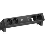 BACHMANN DESK2 2x CEE7/3 2xCM 2xUSB Charger 22W schwarz 0,2m GST (BM0019672)