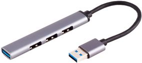 shiverpeaks BS13-50001 Schnittstellen-Hub USB 3.2 Gen 1 (3.1 Gen 1) Type-A 5000 Mbit/s Aluminium - Schwarz (BS13-50001)