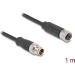 Delock M12 Kabel X-kodiert 8 Pin Stecker zu Buchse PVC 1 m (80860)
