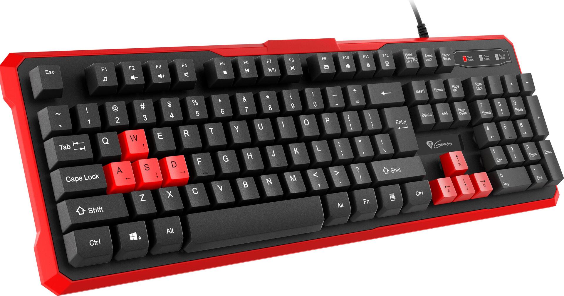 GENESIS Rhod 110 Tastatur Gaming USB QWERTY US International Schwarz - Rot (NKG-0939)