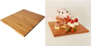 PAPSTAR Tray für Fingerfood-Spieße, 250 x 300 mm aus Bambus, mit 120 Löchern für Fingerfood-Spieße - 1 Stück (87147)