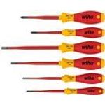 Wiha SoftFinish electric slimFix Schlitz / Phillips Schraubendrehersatz 3201 K6, 6-teilig Standard-Schraubendreher für Arbeiten im Bereich von spannungsführenden Teilen bis 1.000 V AC (3201 K6)