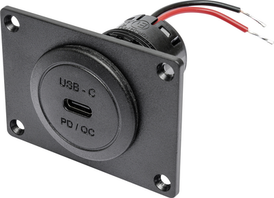 ProCar Power USB-C Einbausteckd. PD/QC 60 W + Montagepl. ohne LED 12 V, 24 V (67352050)