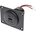 ProCar Power USB-C Einbausteckd. PD/QC 60 W + Montagepl. ohne LED 12 V, 24 V (67352050)