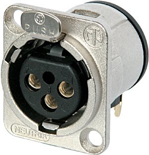 Neutrik XLR-Steckverbinder Flanschbuchse, Kontakte gewinkelt Polzahl: 3 Silber NC3FD-H 1 St. (NC3FD-H)