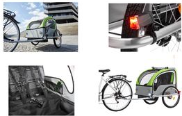 FISCHER Kinder-Fahrradanhänger Komfort, schwarz / grün geeignet für 1-2 Kinder, optimaler Sitzkomfort, für alle - 1 Stück (86388)