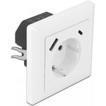 Delock Einbausteckdose mit 2 USB Ladeports 3,4 A, 1 x USB Typ-A und 1 x USB Type-C™ (11489)