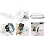 LogiLink Faltbare Ladestation für iPhone/Apple Watch/AirPods weiß, kabelloses Laden, magnetisch, QI-kompatibel, Eingang: - 1 Stück (PA0344)
