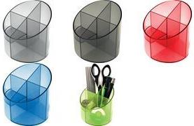 helit Multiköcher Economy Transparent, 4 Fächer, blau transparent, hochglänzend, aus Polystyrol, rund (H6390230)