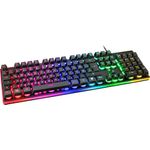 Deltaco Gaming GAM-021-RGB-DE Kabelgebunden, USB Gaming-Tastatur Ergonomisch, Beleuchtet Deutsch, QWERTZ Schwarz (GAM-021-RGB-DE)