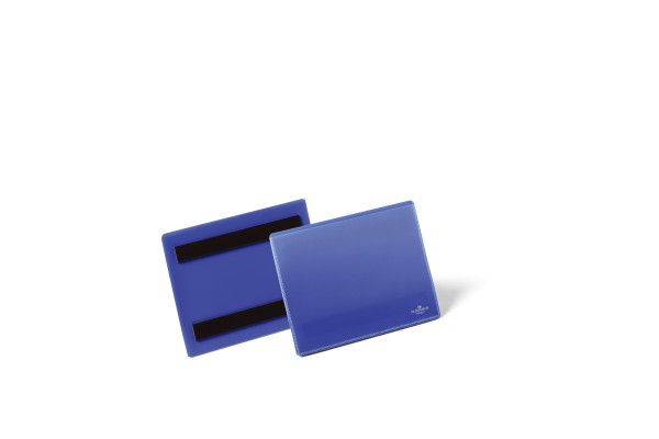 DURABLE Kennzeichnungstasche A6 quer magnetisch 1 Blatt Polypropylen Dunkelblau 50 Stück