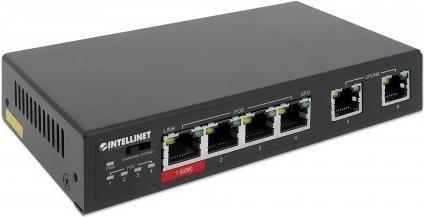 Intellinet Switch 3 x 10/100 (PoE+) + 1 x 10/100 (Hi-PoE) + 2 x 10/100 (Uplink) (561686)