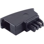 shiverpeaks ®-BASIC-S--TAE F-Stecker auf Western-Kupplung 6/4, Import, Festadapter, schmal (BS71200)