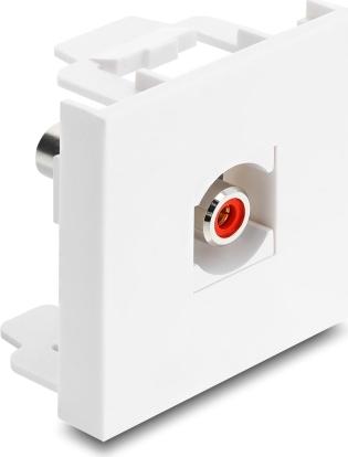 Delock Easy 45 Modul Cinch Buchse zu Cinch Buchse rot / weiß (91815)