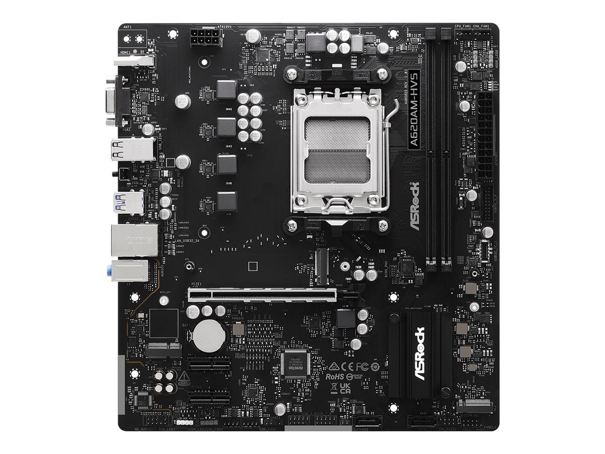 ASRock A620AM-HVS Micro ATX Mainboard Socket AM5 Schwarz
