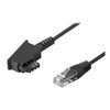 Wentronic Goobay TAE-F Anschlusskabel für DSL / VDSL, Schwarz, 6 m - TAE-F-Stecker auf RJ45-Stecker (8P2C) (51234)