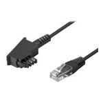 Wentronic Goobay TAE-F Anschlusskabel für DSL / VDSL, Schwarz, 6 m - TAE-F-Stecker auf RJ45-Stecker (8P2C) (51234)