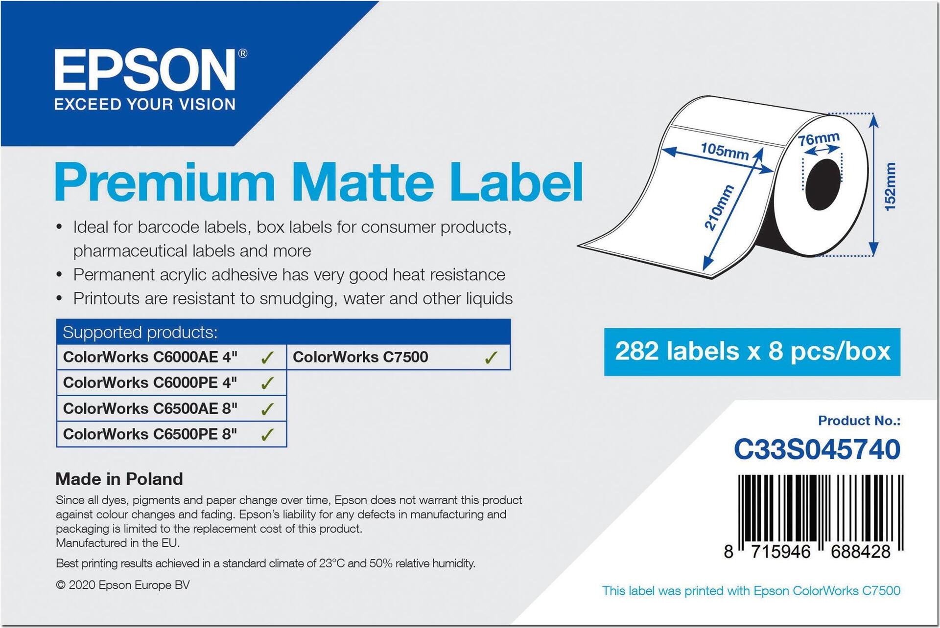 Epson Premium Matt permanenter Acrylklebstoff (C33S045740)