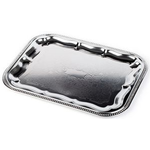 APS Partyplatte, rechteckig (B)410 x (T)310 mm, silber aus Metall, vernickelt und glanzverchromt, Innenflächen - 1 Stück (392)