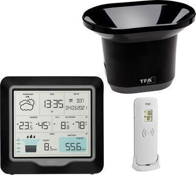 TFA Dostmann Funk-Wetterstation mit Regenmesser RAIN PRO 35.1160.01 Funk-Wetterstation Vorhersage für 12 bis 24 Stunden (35.1160.01)