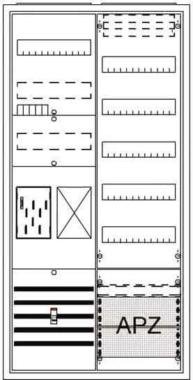 Striebel Komplettschrank APZ BA27BB eHz 1100x550 1Z1V5 1 (2CPX054209R9999)