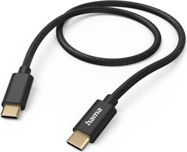 Hama Fabric USB Kabel 1,5 m USB 2.0 USB C Schwarz (00201547)