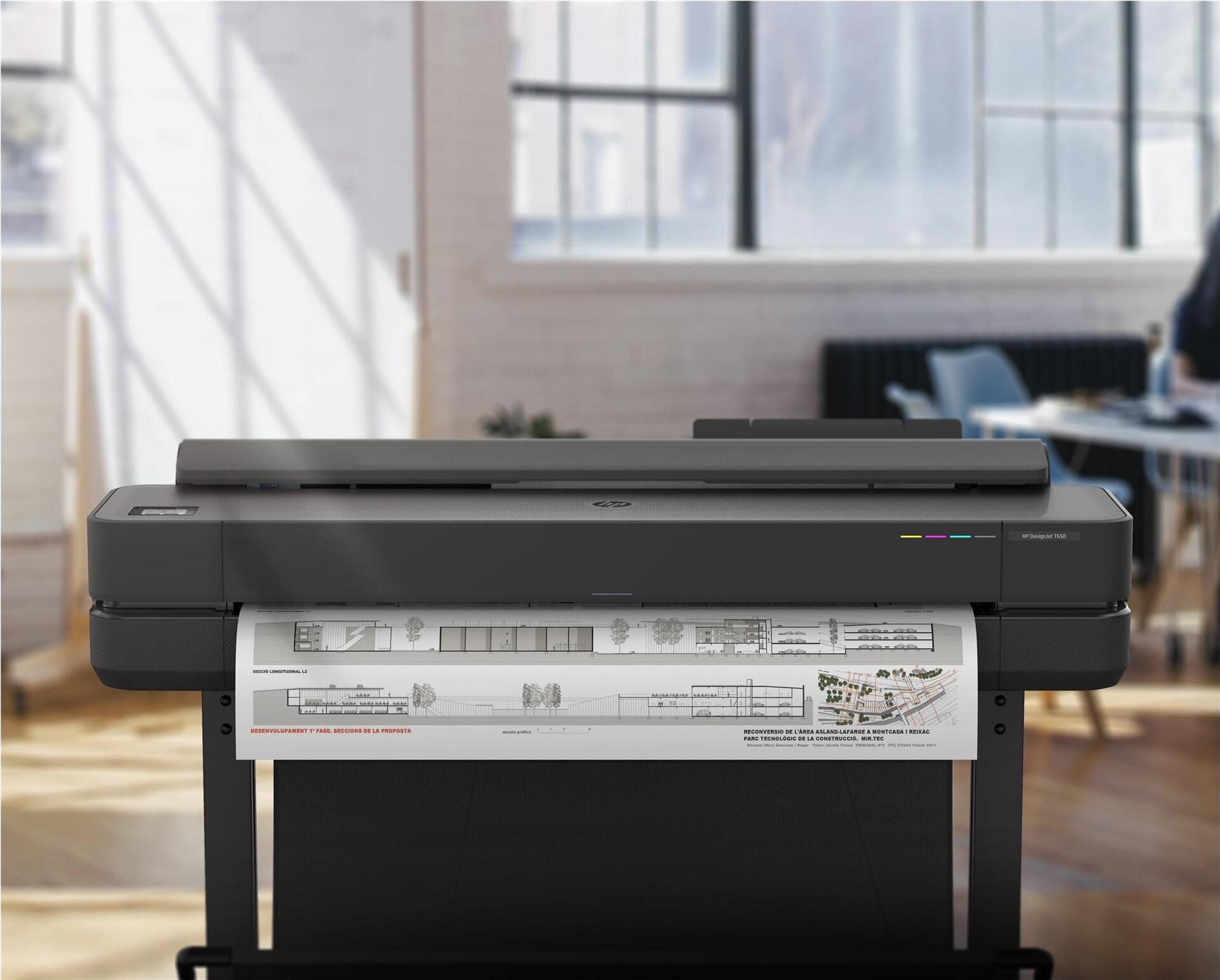 HP DesignJet T650 24" Großformatdrucker 2400 x 1200 dpi Schwarz, Grau