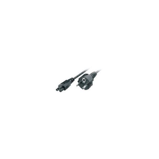 TERRA 3809206 Stromkabel 0,6 m Schuko auf Kleeblatt Schwarz