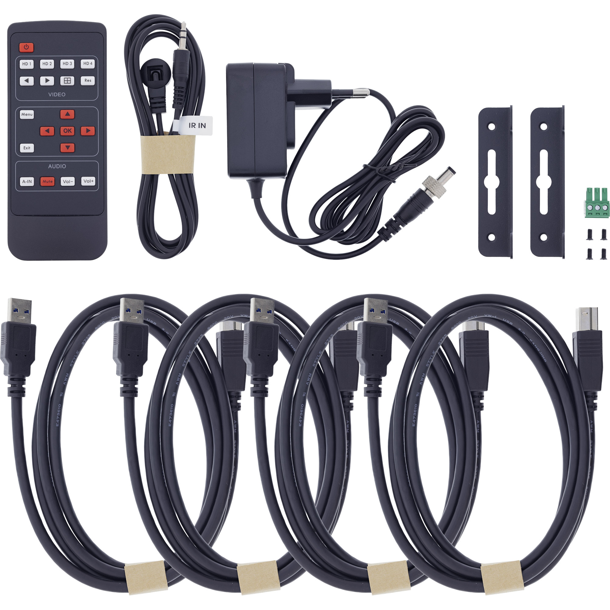 InLine 57885I KVM-Switch 4-fach HDMI 4K60Hz Multiviewer Schwarz